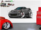 Corvette ZR1 2009 84 inch Gray Wall Skin Graphic