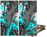 Cornhole Game Board Vinyl Skin Wrap Kit - Premium Laminated - Baja 0032 Neon Teal fits 24x48 game boards (GAMEBOARDS NOT INCLUDED)