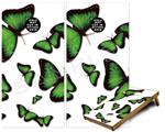 Cornhole Game Board Vinyl Skin Wrap Kit - Premium Laminated - Butterflies Green fits 24x48 game boards (GAMEBOARDS NOT INCLUDED)