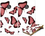 Cornhole Game Board Vinyl Skin Wrap Kit - Premium Laminated - Butterflies Pink fits 24x48 game boards (GAMEBOARDS NOT INCLUDED)
