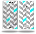Chevrons Gray And Aqua - Decal Style Skin (fits Nokia Lumia 928)