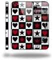 Hearts and Stars Red - Decal Style Vinyl Skin (fits Apple Original iPhone 5, NOT the iPhone 5C or 5S)