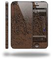 Folder Doodles Chocolate Brown - Decal Style Vinyl Skin (fits Apple Original iPhone 5, NOT the iPhone 5C or 5S)