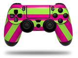 WraptorSkinz Skin compatible with Sony PS4 Dualshock Controller PlayStation 4 Original Slim and Pro Psycho Stripes Neon Green and Hot Pink (CONTROLLER NOT INCLUDED)