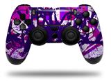 WraptorSkinz Skin compatible with Sony PS4 Dualshock Controller PlayStation 4 Original Slim and Pro Purple Checker Graffiti (CONTROLLER NOT INCLUDED)