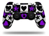 WraptorSkinz Skin compatible with Sony PS4 Dualshock Controller PlayStation 4 Original Slim and Pro Purple Hearts And Stars (CONTROLLER NOT INCLUDED)