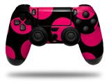 WraptorSkinz Skin compatible with Sony PS4 Dualshock Controller PlayStation 4 Original Slim and Pro Kearas Polka Dots Pink On Black (CONTROLLER NOT INCLUDED)