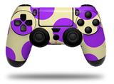 WraptorSkinz Skin compatible with Sony PS4 Dualshock Controller PlayStation 4 Original Slim and Pro Kearas Polka Dots Purple On Cream (CONTROLLER NOT INCLUDED)