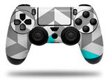 WraptorSkinz Skin compatible with Sony PS4 Dualshock Controller PlayStation 4 Original Slim and Pro Chevrons Gray And Aqua (CONTROLLER NOT INCLUDED)