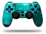 WraptorSkinz Skin compatible with Sony PS4 Dualshock Controller PlayStation 4 Original Slim and Pro Bokeh Butterflies Neon Teal (CONTROLLER NOT INCLUDED)