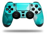 WraptorSkinz Skin compatible with Sony PS4 Dualshock Controller PlayStation 4 Original Slim and Pro Bokeh Hex Neon Teal (CONTROLLER NOT INCLUDED)