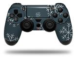 WraptorSkinz Skin compatible with Sony PS4 Dualshock Controller PlayStation 4 Original Slim and Pro Winter Snow Dark Blue (CONTROLLER NOT INCLUDED)