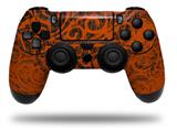 WraptorSkinz Skin compatible with Sony PS4 Dualshock Controller PlayStation 4 Original Slim and Pro Folder Doodles Burnt Orange (CONTROLLER NOT INCLUDED)