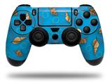 WraptorSkinz Skin compatible with Sony PS4 Dualshock Controller PlayStation 4 Original Slim and Pro Sea Shells 02 Blue Medium (CONTROLLER NOT INCLUDED)