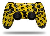 WraptorSkinz Skin compatible with Sony PS4 Dualshock Controller PlayStation 4 Original Slim and Pro Iowa Hawkeyes Tigerhawk Tiled 06 Black on Gold (CONTROLLER NOT INCLUDED)