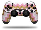 WraptorSkinz Skin compatible with Sony PS4 Dualshock Controller PlayStation 4 Original Slim and Pro Pink and White Chevron (CONTROLLER NOT INCLUDED)