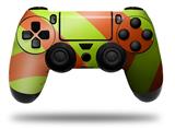 WraptorSkinz Skin compatible with Sony PS4 Dualshock Controller PlayStation 4 Original Slim and Pro Two Tone Waves Neon Green Orange (CONTROLLER NOT INCLUDED)