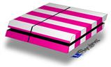 Vinyl Decal Skin Wrap compatible with Sony PlayStation 4 Original Console Psycho Stripes Hot Pink and White (PS4 NOT INCLUDED)