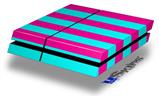 Vinyl Decal Skin Wrap compatible with Sony PlayStation 4 Original Console Psycho Stripes Neon Teal and Hot Pink (PS4 NOT INCLUDED)