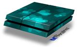Vinyl Decal Skin Wrap compatible with Sony PlayStation 4 Original Console Bokeh Hearts Neon Teal (PS4 NOT INCLUDED)
