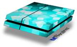 Vinyl Decal Skin Wrap compatible with Sony PlayStation 4 Original Console Bokeh Squared Neon Teal (PS4 NOT INCLUDED)