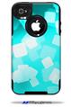 Bokeh Squared Neon Teal - Decal Style Vinyl Skin fits Otterbox Commuter iPhone4/4s Case (CASE SOLD SEPARATELY)