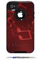 Bokeh Music Red - Decal Style Vinyl Skin fits Otterbox Commuter iPhone4/4s Case (CASE SOLD SEPARATELY)