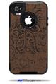 Folder Doodles Chocolate Brown - Decal Style Vinyl Skin fits Otterbox Commuter iPhone4/4s Case (CASE SOLD SEPARATELY)