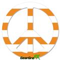 Psycho Stripes Orange and White - Peace Sign Car Window Decal 6 x 6 inches