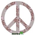 Victorian Design Red - Peace Sign Car Window Decal 6 x 6 inches