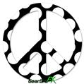 Kearas Polka Dots White On Black - Peace Sign Car Window Decal 6 x 6 inches