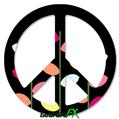 Plain Leaves On Black - Peace Sign Car Window Decal 6 x 6 inches