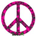 Scattered Skulls Hot Pink - Peace Sign Car Window Decal 6 x 6 inches