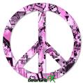 Scene Kid Sketches Pink - Peace Sign Car Window Decal 6 x 6 inches