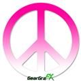 Smooth Fades White Hot Pink - Peace Sign Car Window Decal 6 x 6 inches