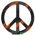 Jagged Camo Burnt Orange - Peace Sign Car Window Decal 6 x 6 inches