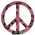 Leopard Skin Pink - Peace Sign Car Window Decal 6 x 6 inches