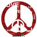 Love and Peace Red - Peace Sign Car Window Decal 6 x 6 inches