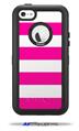 Psycho Stripes Hot Pink and White - Decal Style Vinyl Skin fits Otterbox Defender iPhone 5C Case (CASE SOLD SEPARATELY)