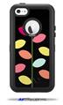 Plain Leaves On Black - Decal Style Vinyl Skin fits Otterbox Defender iPhone 5C Case (CASE SOLD SEPARATELY)