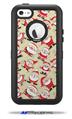 Lots of Santas - Decal Style Vinyl Skin fits Otterbox Defender iPhone 5C Case (CASE SOLD SEPARATELY)