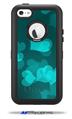 Bokeh Hearts Neon Teal - Decal Style Vinyl Skin fits Otterbox Defender iPhone 5C Case (CASE SOLD SEPARATELY)