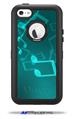 Bokeh Music Neon Teal - Decal Style Vinyl Skin fits Otterbox Defender iPhone 5C Case (CASE SOLD SEPARATELY)