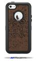 Folder Doodles Chocolate Brown - Decal Style Vinyl Skin fits Otterbox Defender iPhone 5C Case (CASE SOLD SEPARATELY)