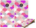 Cornhole Game Board Vinyl Skin Wrap Kit - Brushed Circles Pink fits 24x48 game boards (GAMEBOARDS NOT INCLUDED)