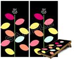 Cornhole Game Board Vinyl Skin Wrap Kit - Plain Leaves On Black fits 24x48 game boards (GAMEBOARDS NOT INCLUDED)