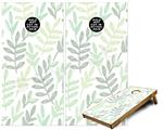 Cornhole Game Board Vinyl Skin Wrap Kit - Watercolor Leaves White fits 24x48 game boards (GAMEBOARDS NOT INCLUDED)
