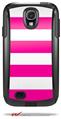 Psycho Stripes Hot Pink and White - Decal Style Vinyl Skin fits Otterbox Commuter Case for Samsung Galaxy S4 (CASE SOLD SEPARATELY)