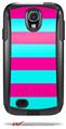 Psycho Stripes Neon Teal and Hot Pink - Decal Style Vinyl Skin fits Otterbox Commuter Case for Samsung Galaxy S4 (CASE SOLD SEPARATELY)
