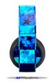 Vinyl Decal Skin Wrap compatible with Original Sony PlayStation 4 Gold Wireless Headphones Blue Star Checkers (PS4 HEADPHONES  NOT INCLUDED)